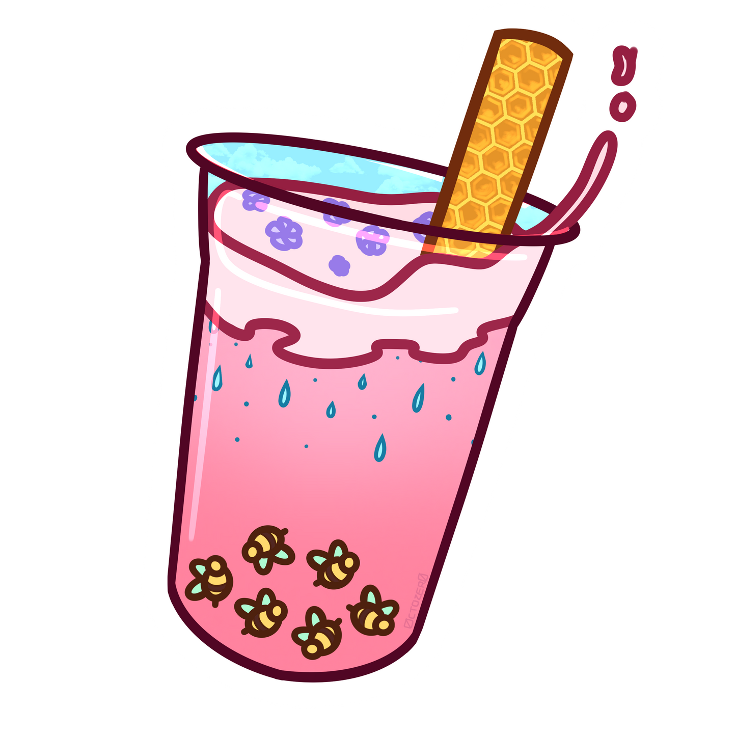 Heavenly Honey Boba Sticker