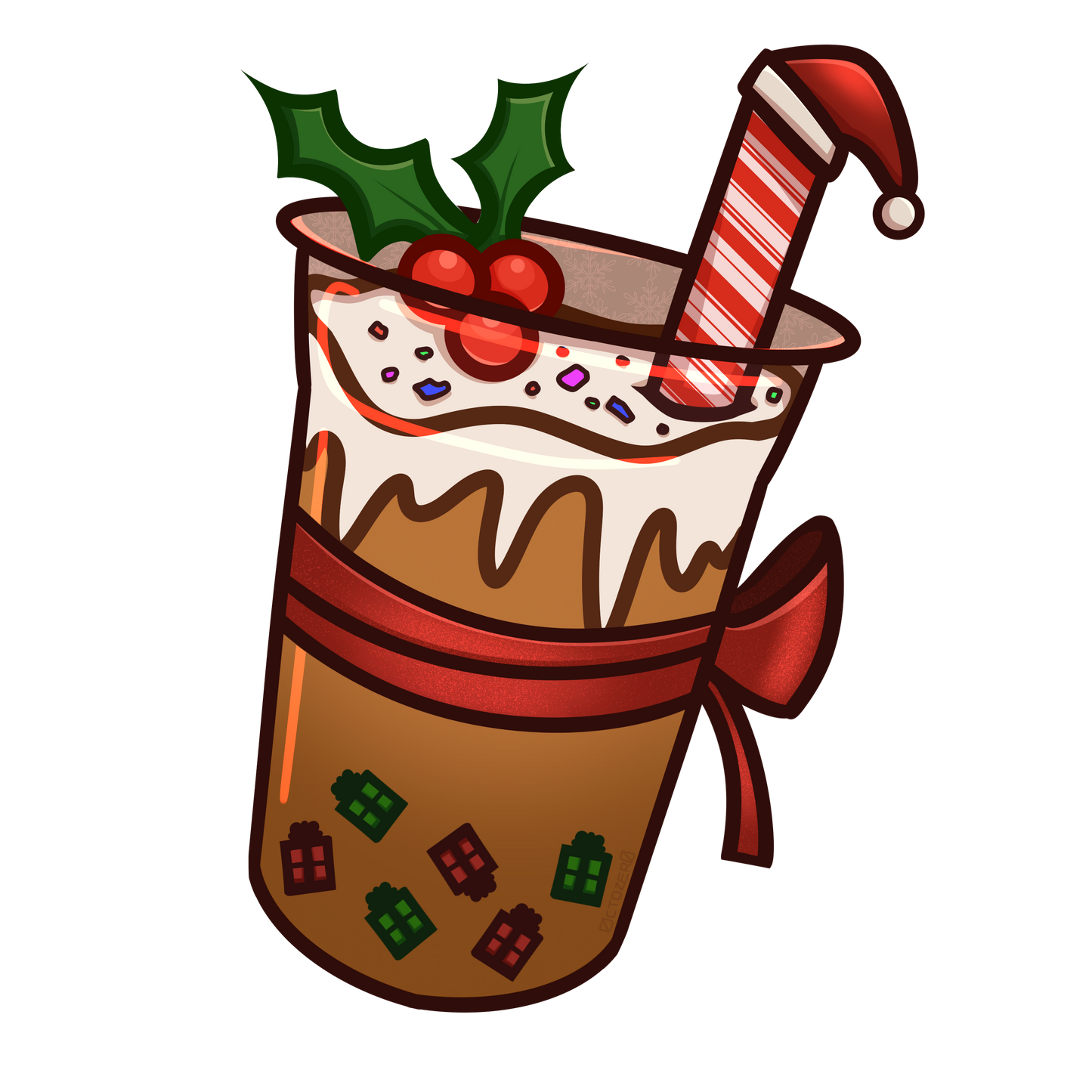 Christmas Cookie Crumble Boba Shaker Acrylic Charm