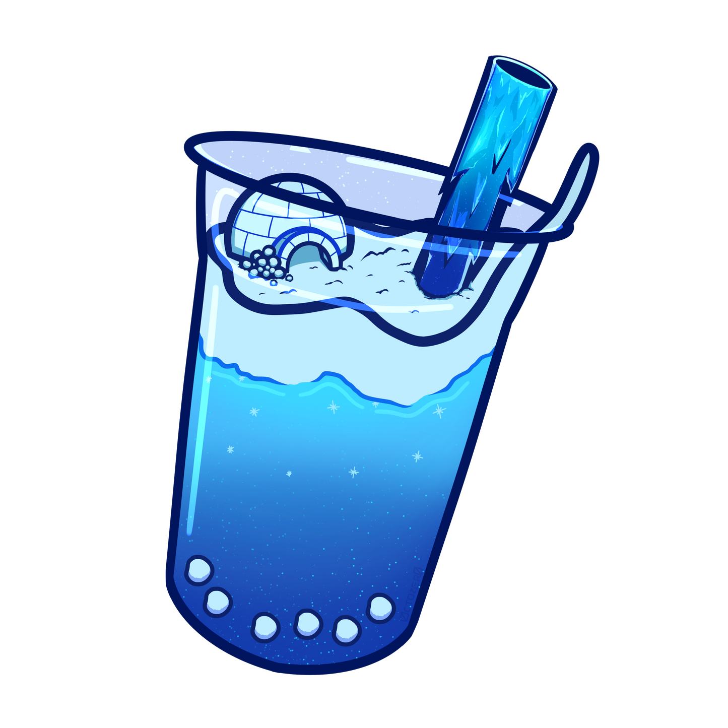 Frosty Fruit Flood Boba Shaker Acrylic Charm