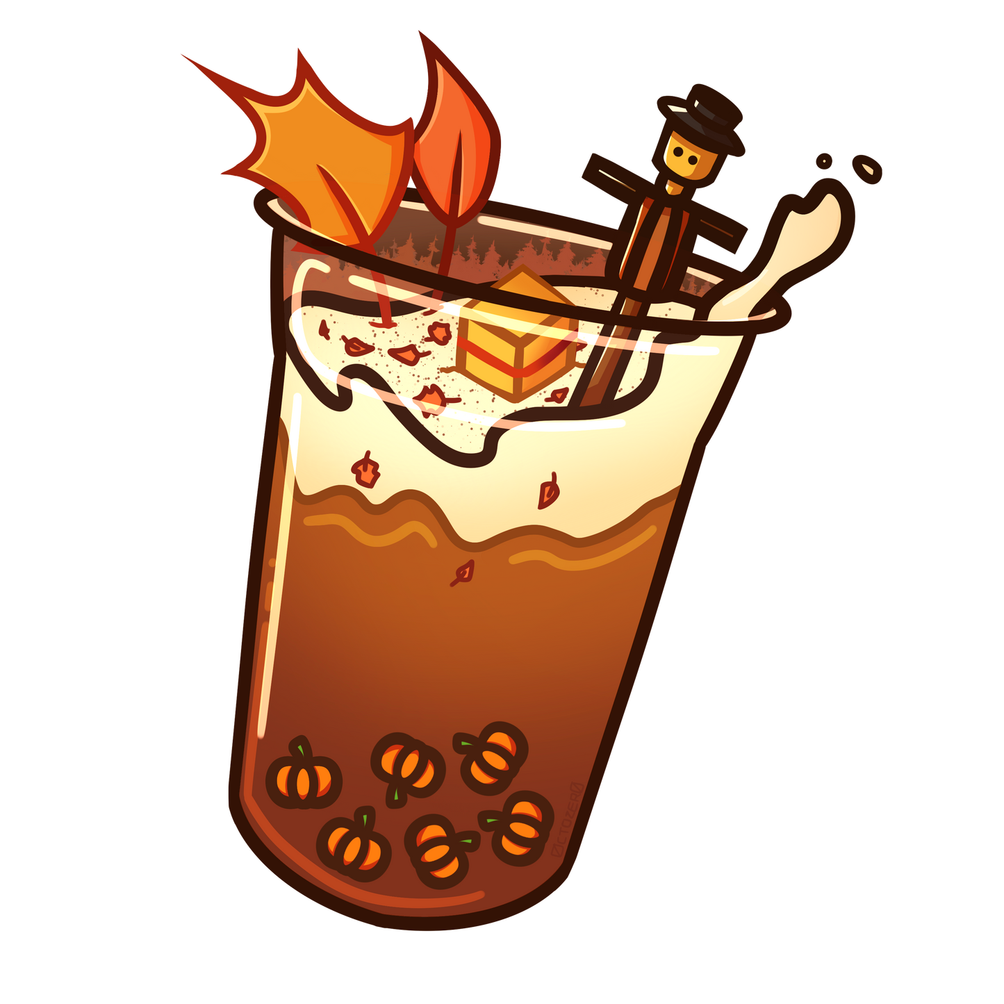 Pack-a-punch Pumpkin Boba Shaker Acrylic Charm