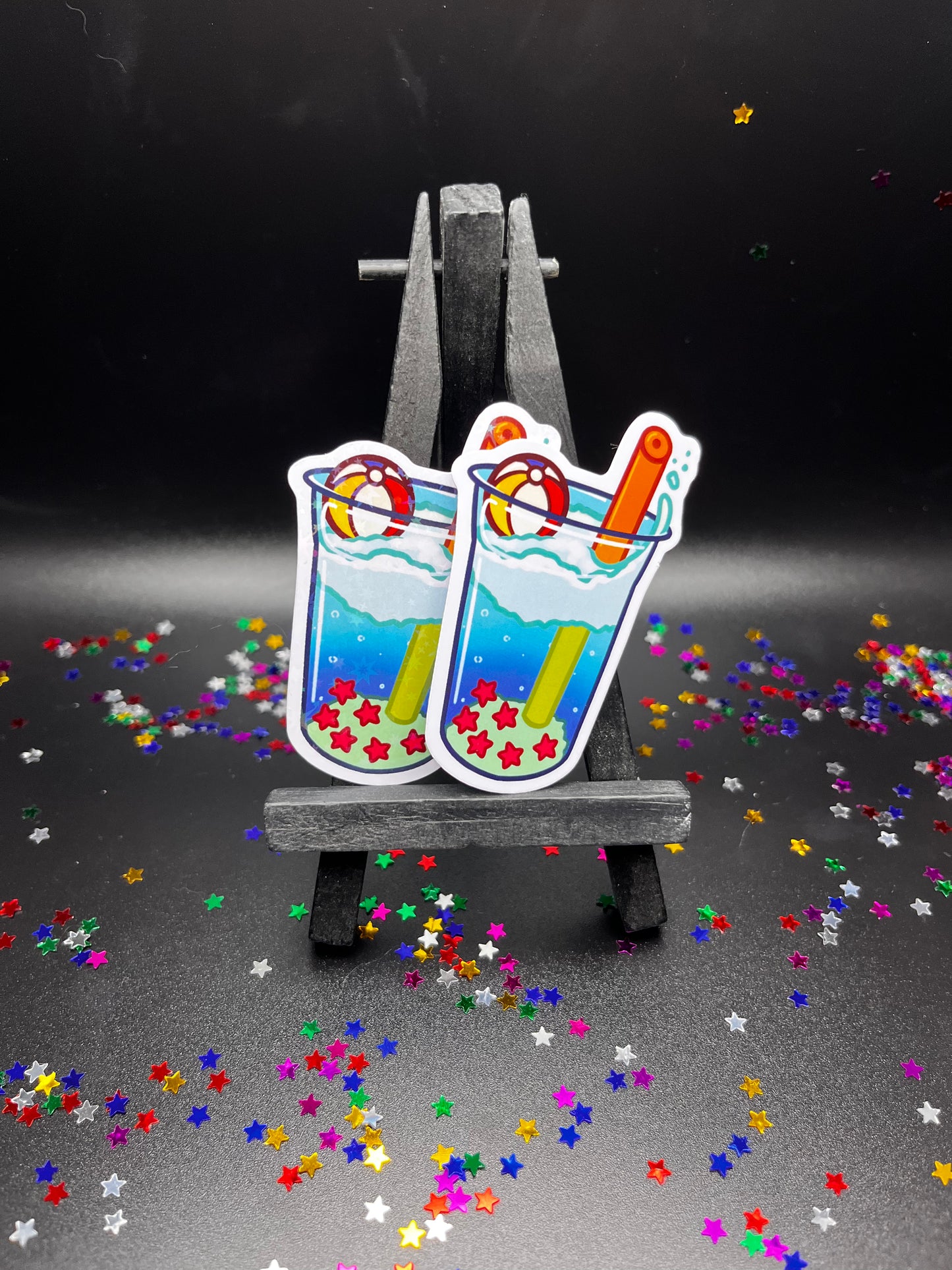 Beachy Blue Raspberry Boba Sticker