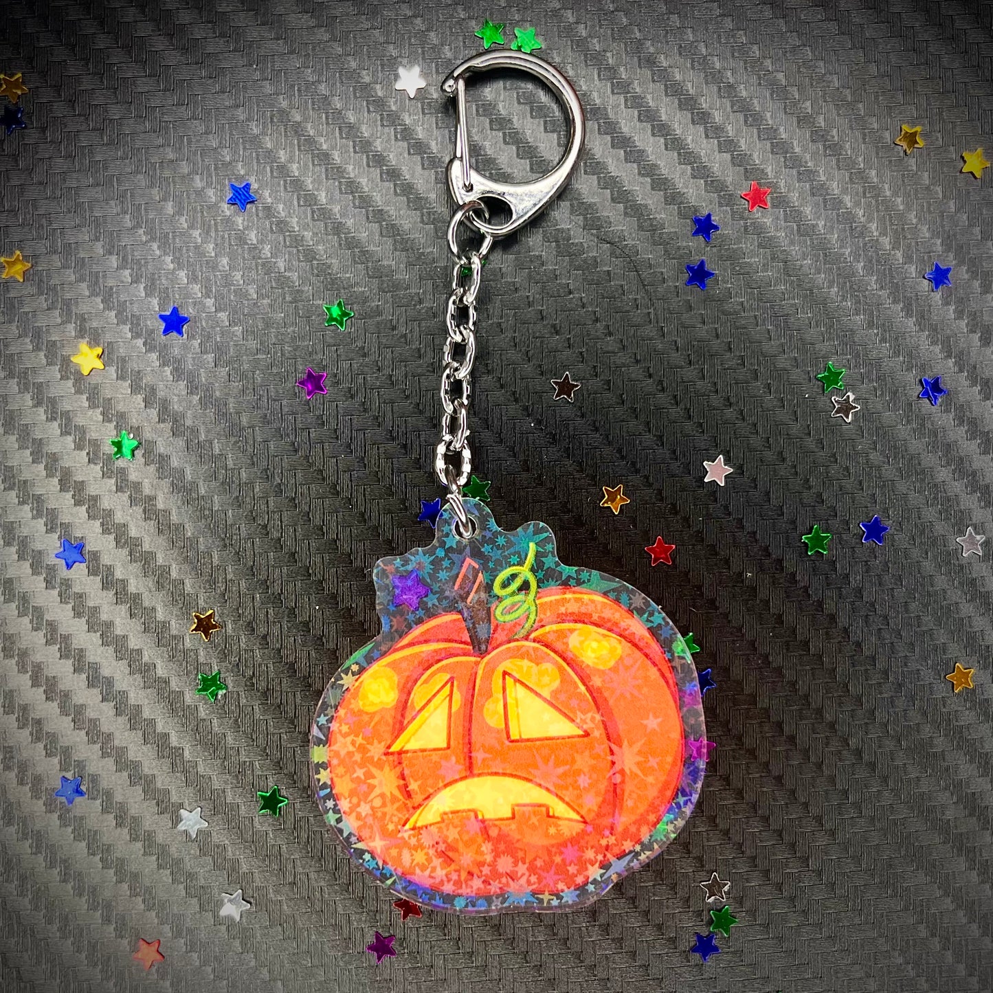 Sad Jack-o-lantern Acrylic Charm